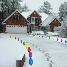 Giant Christmas Light Bulb Pathway Markers Lawn Decorations