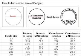 Bangle Size Bangle Size Chart Bangle Size Measurement