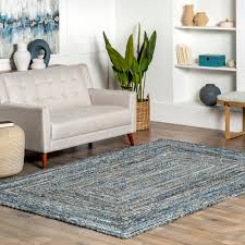 braided denim indoor solid area rug