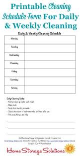 printable cleaning schedule form for