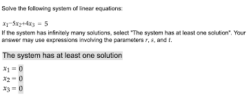 Solved Solve The Following System Of