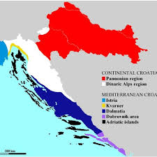 The dalmatian coast, where dramatic limestone cliffs rise from the deep, and islands are scattered just offshore (the most appealing are hvar and korčula). Map Of Croatia Showing Division Into Regions And Subregions Applied In Download Scientific Diagram