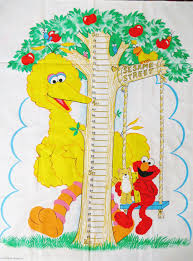 Sesame Street Fabric Panel Childs Growth Chart To Sew A
