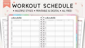 free printable workout schedule