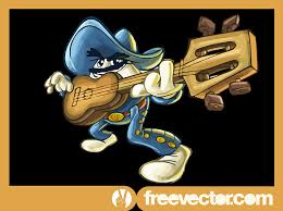mexican guitar cartoon vector vector