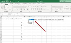 how to find and calculate range in excel