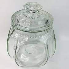 vintage clear glass jar with lid