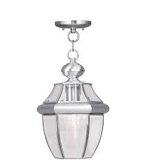 brushed nickel outdoor pendant lantern