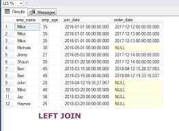 6 exles to learn sql left outer join
