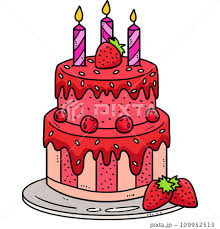 birthday cake cartoon colored clipart