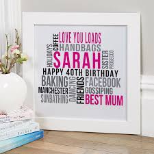personalized 40th birthday gifts of for