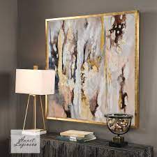 Gold Framed Abstract Painting Gold Leaf
