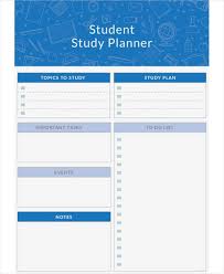 9 study planner templates and exles
