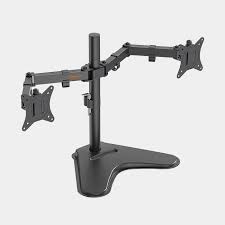 dual monitor mount with desk stand
