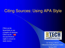 Ppt Citing Sources Using Apa Style Powerpoint