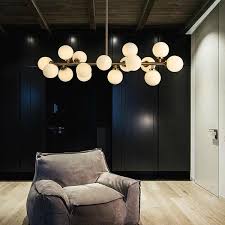 Modern Glass Balls Pendant Lamp Light Luxury Branch Chandelier Magic B