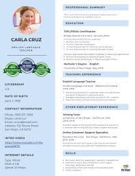 Creating your perfect resume with our professional templates is fast and easy. How To Make A Stand Out Online Teacher Resume Sample Bridgeuniverse Tefl Blog News Tips Resources