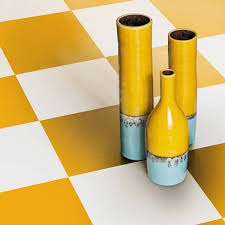 yellow solid colour vinyl flooring