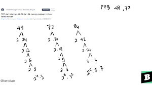 Jika dari 25 soal, andi menjawab dengan benar 18 soal dan 5 soal salah serta sisanya tidak dijawab, maka nilai andi adalah. Fpb Dari Bilangan 48 72 Dan 84 Menggunakkan Pohon Faktor Adalah Youtube