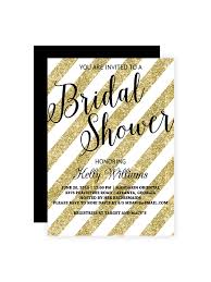 Gold Glitter Striped Bridal Shower Invitation Chicfetti