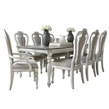 By harper & bright designs. Magnolia Manor 9 Piece Distressed Antique White Extendable Dining Set Weekends Only Furniture