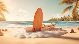 surf s up 3d rendering of summer fun