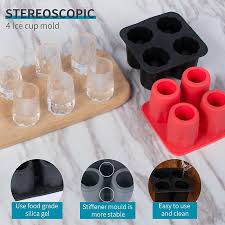 4 Grids Ice Cup Mold Silicone Ice Cube