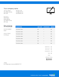 Web Design Invoice Template Free Download Send In Minutes