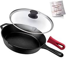 Getuscart Cast Iron Skillet With Lid