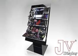 black cosmetics display stand for