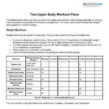 upper body workout plans lovetoknow