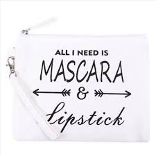 mascara and lipstick cosmetic bag