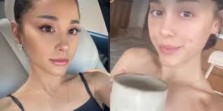 ariana grande goes bare faced and she