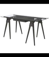 Arco Desk Black Oak Glass Table Top