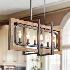 Owning home depot pendant lights for kitchen is a fantastic alternative to provide your home much more gorgeous and fashionable for your home. Lnc Farmhouse Chandelier Modern Farmhouse Dining Room Light Fixture Natural Wood Black Kitchen Island Lighting A03429 The Home Depot