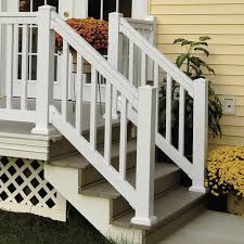 Apply a small amount of pvc glue or silicone caulk to the. Fypon Quickrail Premium Stair Rail Kit With Square Spindles At Menards
