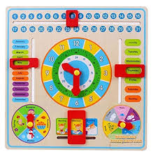 Multifunctional Early Learning Educational Wooden Calendar