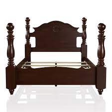 Four Poster Queen Bed In Brown