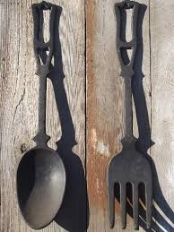large spoon & fork, vintage kitchen