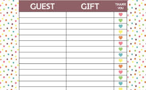 Gift list, bridal shower gift list, baby shower gift list, guest list printable, gift checklist, rustic kraft cards instant download pdf b11. Baby Shower Gift List Cute766