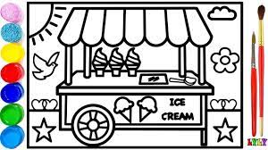 Dạy Bé Học Vẽ | Dạy bé học vẽ xe bán kem,Vẽ xe bán kem và tô màu lấp lánh |  Vẽ xe kem
