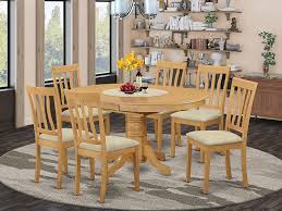 This set pegs transitional style in your space with brass nailhead trim, sloped arms and patterned upholstery. Buy East West Furniture Avat7 Oak C Modern Dining Table Set 6 Great Wooden Dining Room Chairs A Beautiful Round Dining Table Linen Fabric Seat And Oak Finnish Butterfly Leaf Wood Table Online In