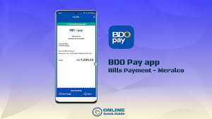 pay meralco bill using bdo pay app
