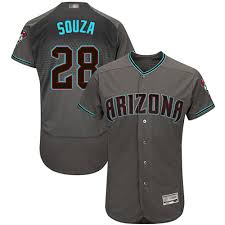 Majestic Authentic Steven Souza Mens Gray Teal Mlb Jersey