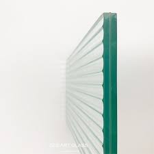 Fluted Glass With Designed Patterns And