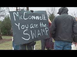 Protesters outside of senate majority leader mitch mcconnell's house in louisville, ky at 6 a.m. Vandals Target Senator Mitch Mcconnell S Home Protesters Gather To Discuss Election Stimulus Help Youtube