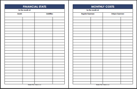Keep Track Of Financial Stats And Monthly Costs