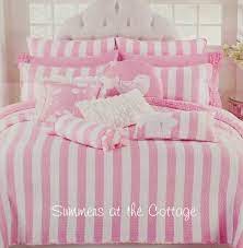 pink white cabana stripe twin quilt