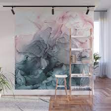 Blush and Payne's Grey Flowing Abstract ...
