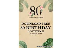 Free Printable 80th Birthday Invitation Templates Free